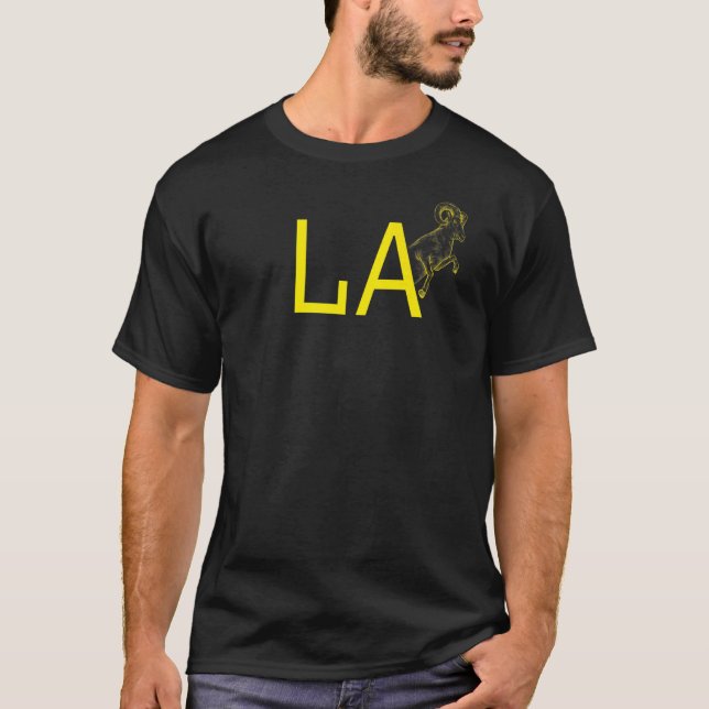 Camiseta Ram amarillo La Blue California Los Ángeles 1 (Anverso)