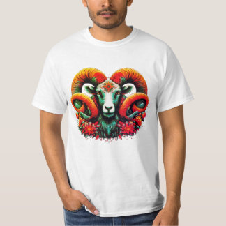 Camiseta Ram Espíritu - Cuernos florales y sabiduría de la