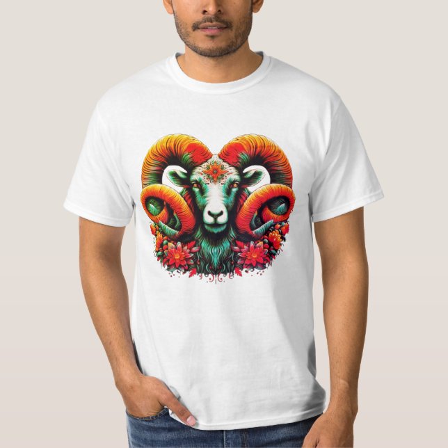 Camiseta Ram Espíritu - Cuernos florales y sabiduría de la  (Anverso)