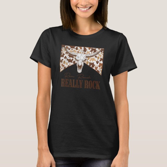 Camiseta Ram Ranch Really Rock Leopard Bull Skull Country M (Anverso)