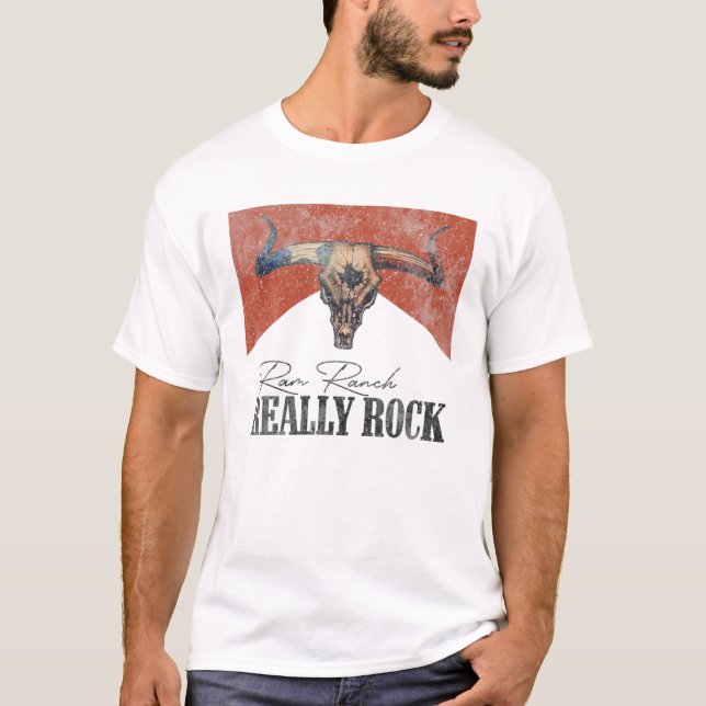 Camiseta Ram Ranch Rock Bull Skull Western Country M (Anverso)