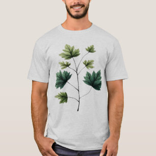 Camiseta Rama de hojas de arce verdes elegantes arte