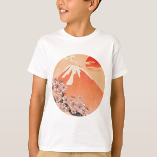 Camiseta Rama de Sakura y volcán