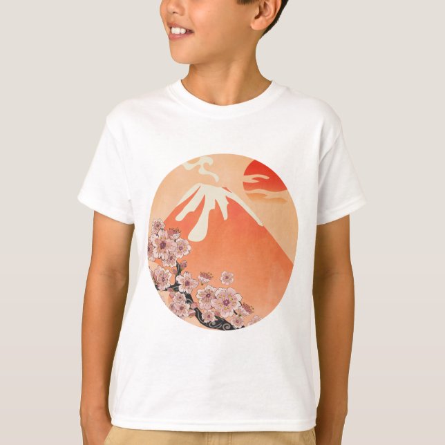 Camiseta Rama de Sakura y volcán (Anverso)