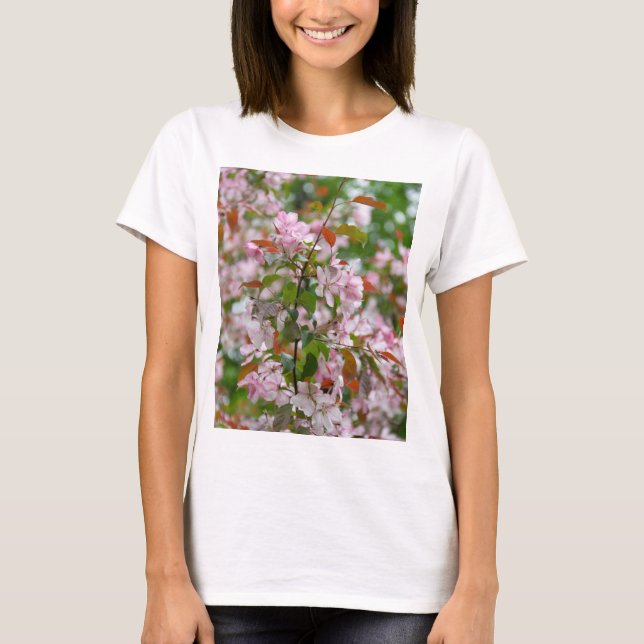Camiseta Rama delgada con flores manzana (Anverso)