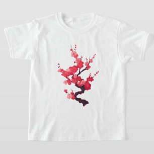 Camiseta Rama delicada de cerezo japonés rosa
