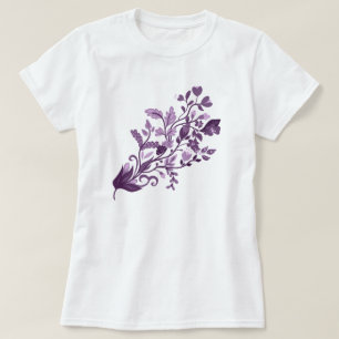 Camiseta Rama floral púrpura
