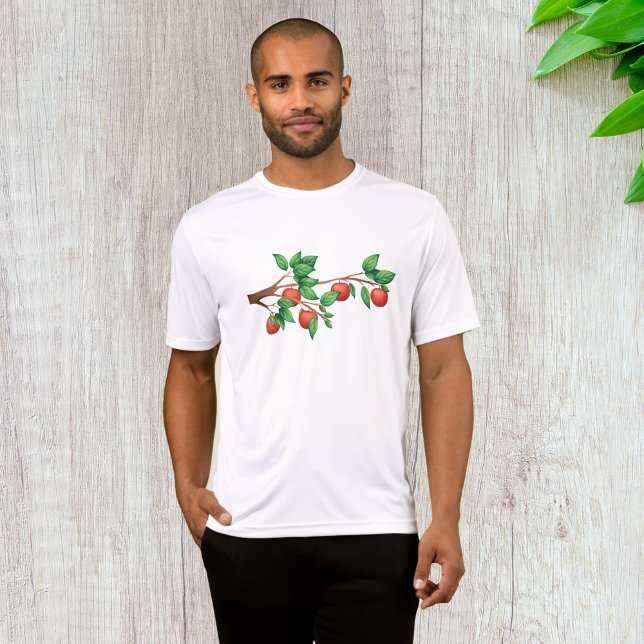 Camiseta Rama roja de manzanos: fruta fresca y hojas verdes (Subido por el creador)