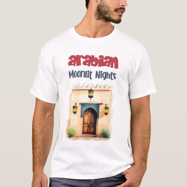 Camiseta Ramadán árabe iluminado por luna 1001 noches (Anverso)