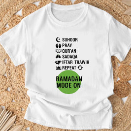 Camiseta Ramadan Mode On,Islamic Fasting Activities List,
