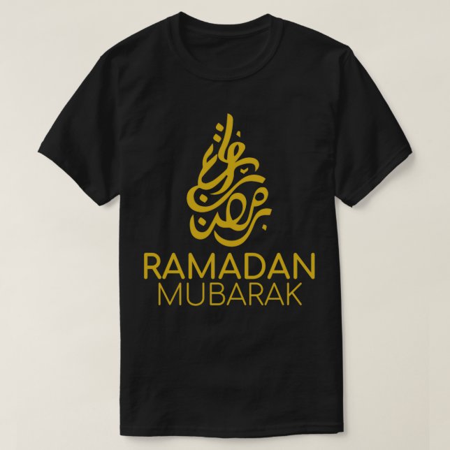 Camiseta Ramadan Mubarak caligrafía árabe islámica premium (Diseño del anverso)