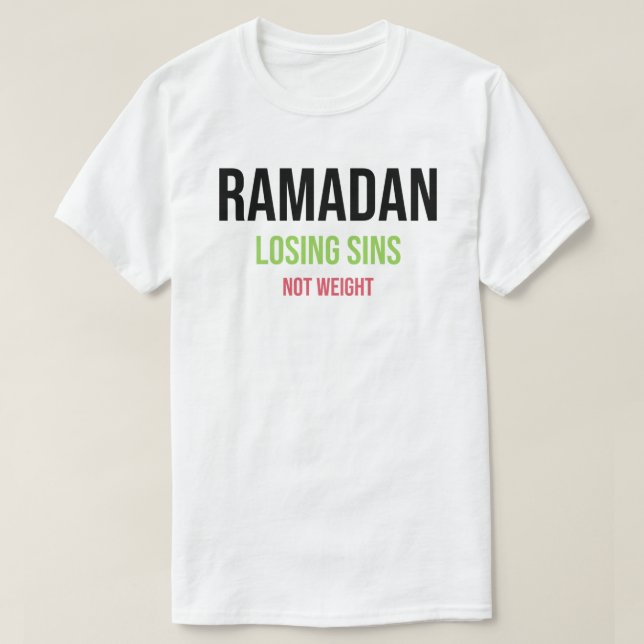 Camiseta Ramadán Perdiendo Pecados no Peso (Diseño del anverso)