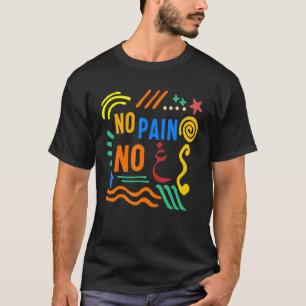 Camiseta Ramadán sin dolor sin ganancia Letra árabe musulma