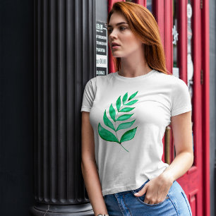 Camiseta Ramas acuarelas simples - verde