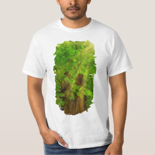 Camiseta Ramas Espesas De Árbol Antiguo Verdes Y Sol