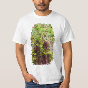 Camiseta Ramas gruesas del árbol viejo: magia verde y púrpu
