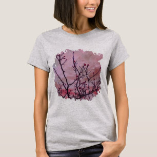 Camiseta Ramas Oscuras Con Color De Agua De Los Cubos Rojos