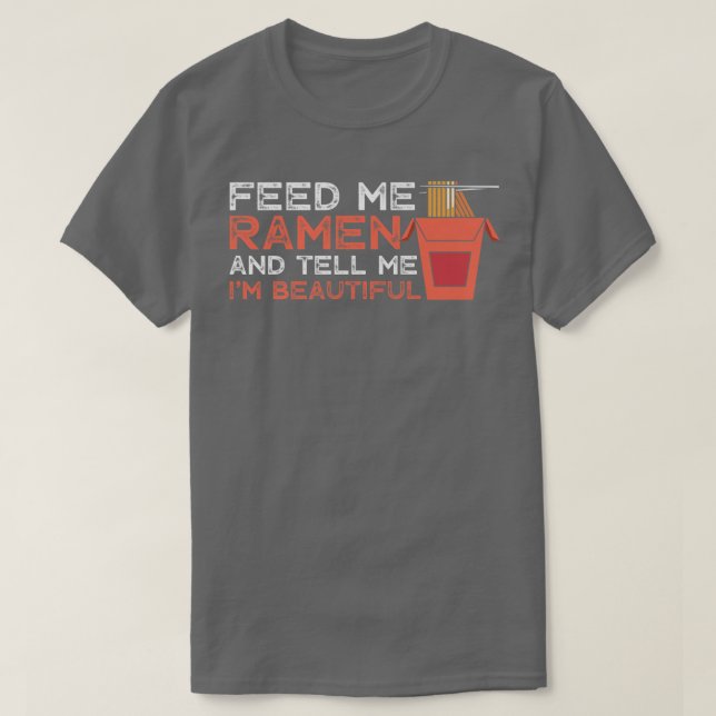 Camiseta Ramen Alimentando Hermoso Fideo Gracioso (Diseño del anverso)