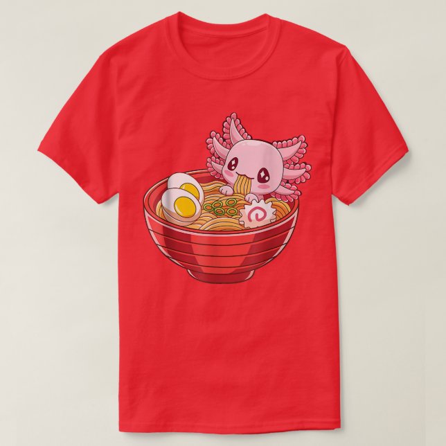 Camiseta Ramen Aolotl Kawaii Anime Chicas de regalo de comi (Diseño del anverso)