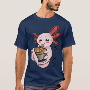 Camiseta Ramen Axolotl Kawaii Anime Comida Japonesa Fideos 