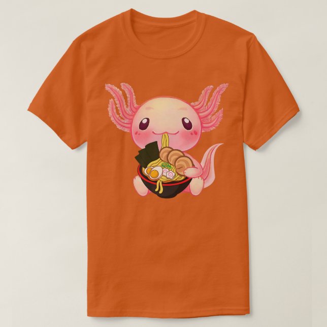 Camiseta Ramen Axolotl Kawaii Anime Comida Japonesa Regalo  (Diseño del anverso)