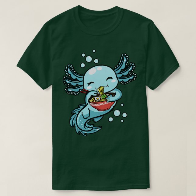 Camiseta Ramen Axolotl Kawaii Anime Comida Japonesa Regalo  (Diseño del anverso)