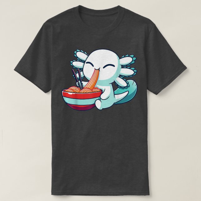 Camiseta Ramen Axolotl Kawaii Anime Japanese Food Gift Kid  (Diseño del anverso)