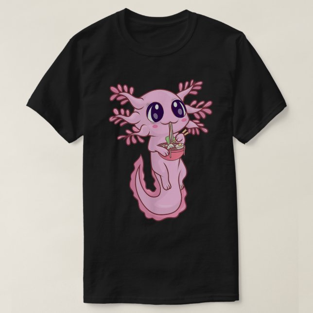 Camiseta Ramen Axolotl Kawaii Anime Japanese Food Gift Teen (Diseño del anverso)