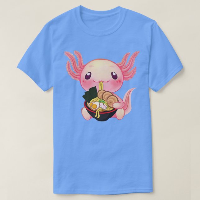 Camiseta Ramen Axolotl Kawaii Anime Regalo de comida japone (Diseño del anverso)