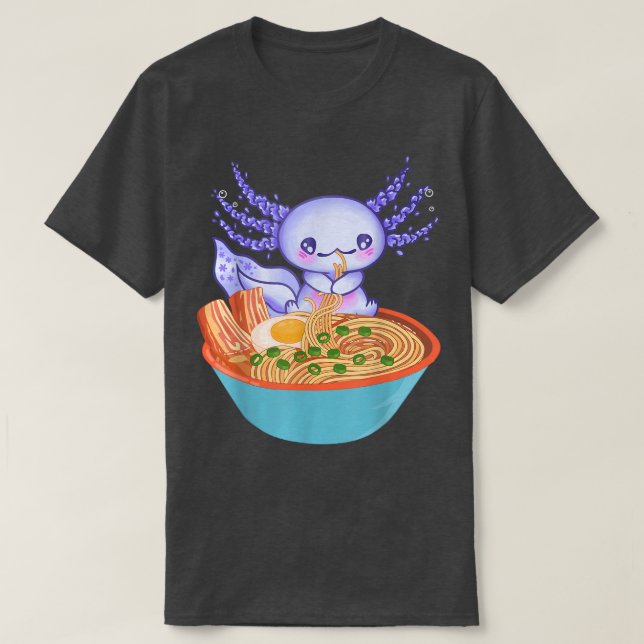 Camiseta Ramen Axolotl Kawaii Chicas de anime japoneses (Diseño del anverso)