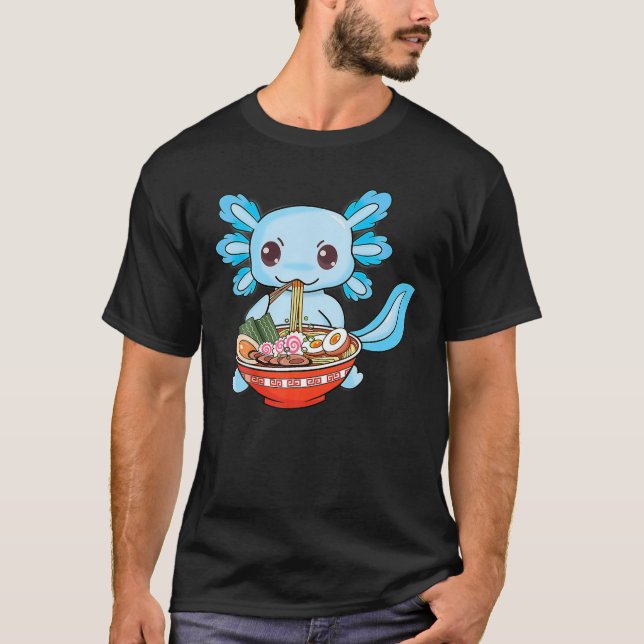 Camiseta Ramen Axolotl Kawaii Cute Anime Otaku Ram japonés (Anverso)