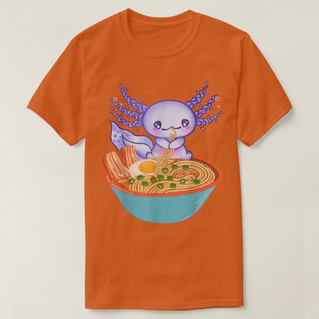 Camiseta Ramen Axolotl Kawaii Japanese Anime Girls Teens Fo (Diseño del anverso)