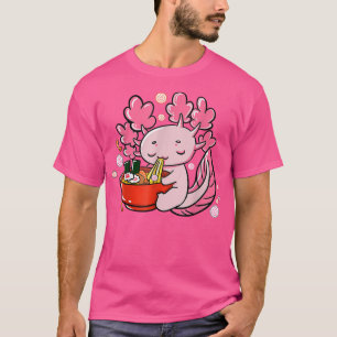 Camiseta Ramen Axolotl Kawaii Japanese Anime Noodles Girls
