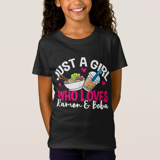 Camiseta Ramen Boba Bubble Tea Kawaii Anime Chica (Anverso)
