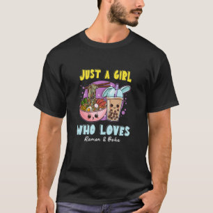 Camiseta Ramen Boba Bubble Tea Kawaii Anime Chica