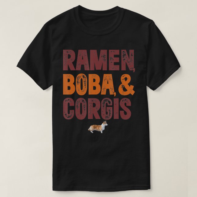 Camiseta Ramen Boba Y Corgi (Diseño del anverso)