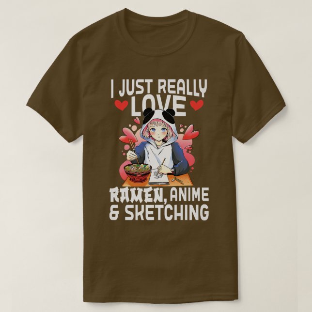 Camiseta Ramen Bowl Anime Sketching 1386 (Diseño del anverso)