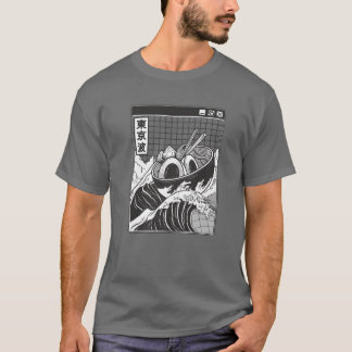 Camiseta Ramen Bowl Surfing Kanagawa Wave Japan Aesthetic V