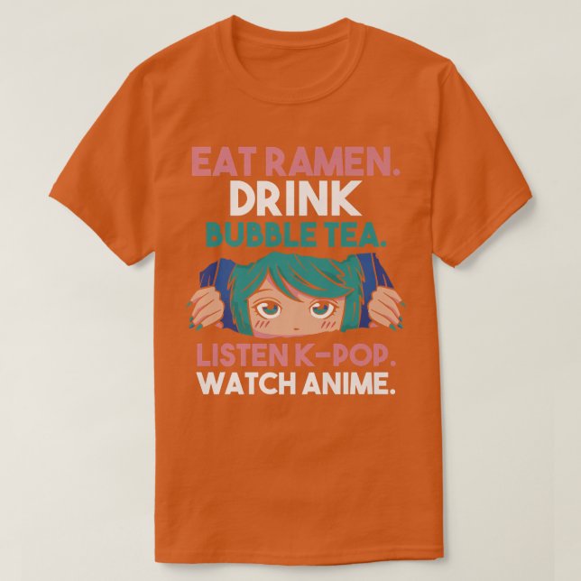 Camiseta Ramen Bubble Tea K-pop Anime Premium (Diseño del anverso)