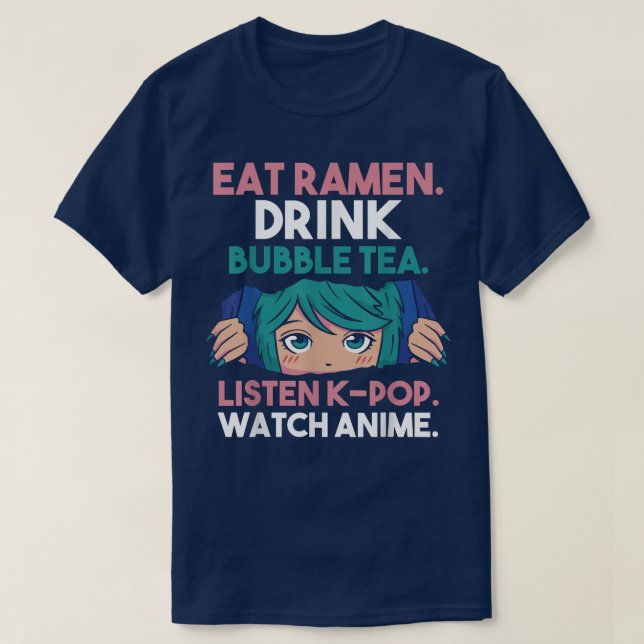 Camiseta Ramen Bubble Tea Kpop Anime  (Diseño del anverso)