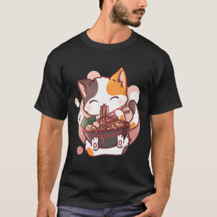 Camiseta Ramen Cat Anime Bowl Kawaii Neko Japonés