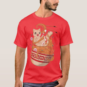 Camiseta Ramen Cat Anime Japonés Noodles Aesthetic Kawaii