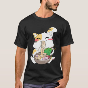 Camiseta Ramen Cat Bowl Anime Kawaii Neko Gift