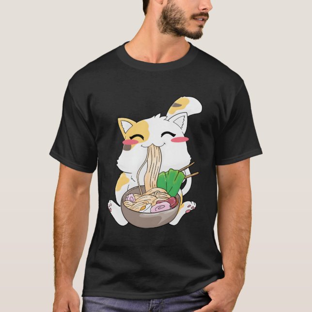 Camiseta Ramen Cat Bowl Anime Kawaii Neko Gift (Anverso)