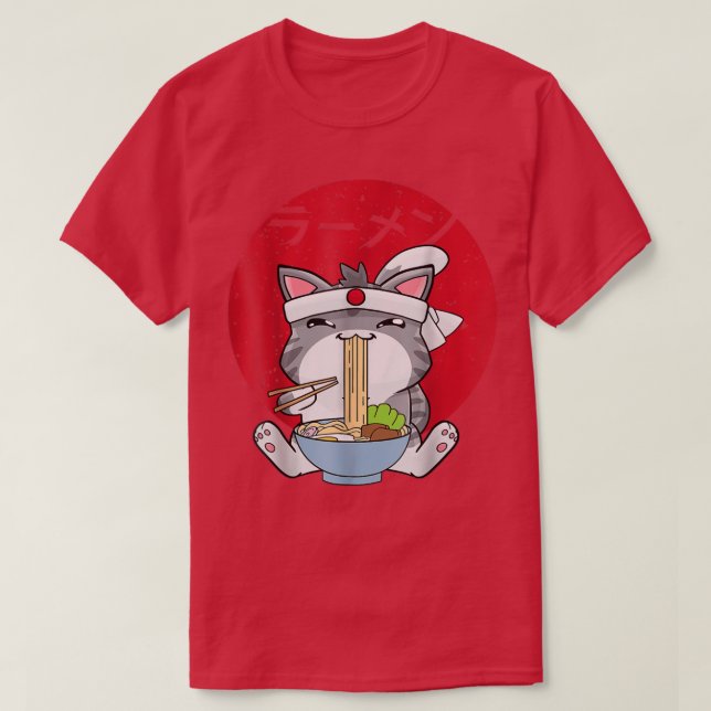 Camiseta Ramen Cat Japanese Anime Kawaii Lover 2022 Boys Gi (Diseño del anverso)