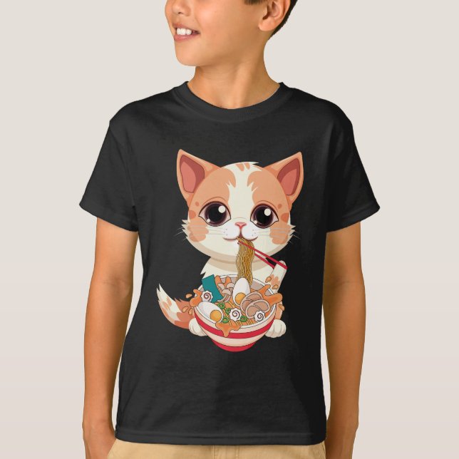 Camiseta Ramen Cat Kawaii Anime Cat Ramen Lover Kawaii (Anverso)