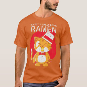 Camiseta Ramen Cat Kawaii Anime Comida japonesa que amo el 