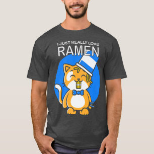 Camiseta Ramen Cat Kawaii Anime Comida japonesa que amo el