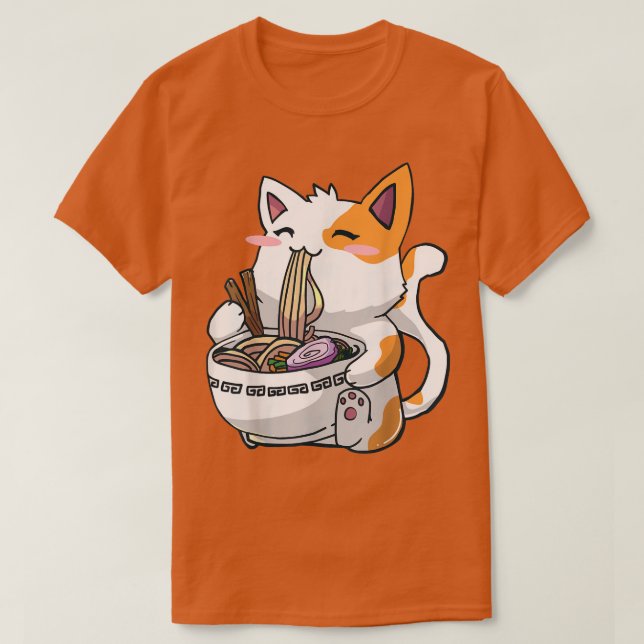 Camiseta Ramen Cat Kawaii Anime Otaku (Diseño del anverso)