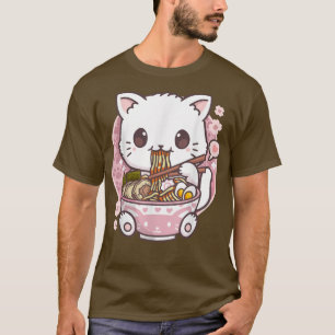 Camiseta Ramen Cat Kawaii Anime Ramen Cat Cat Lovers Kawaii